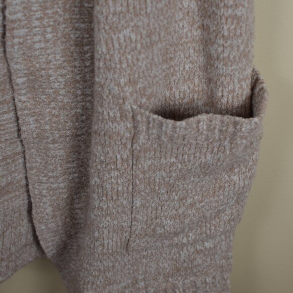 LOFT Womens Lagenlook Long Sleeveless Sweater Vest Tan Cardigan Winter Fall Cozy - Picture 5 of 14